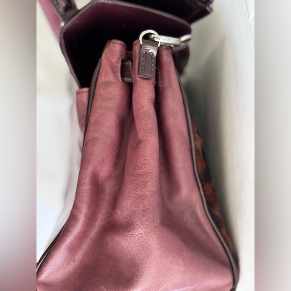 My Flat In London Leopard Faux Fur & Patent Bow Bag MFIL Creed – Rare Sz Medium - Picture 9 of 15